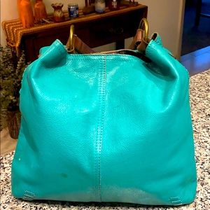 Lucky Brand Turquoise Whipstitch Leather Purse